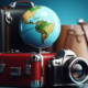 900-travel-and-tourism-concept-luggage-camera-and-globe-on-blue-background